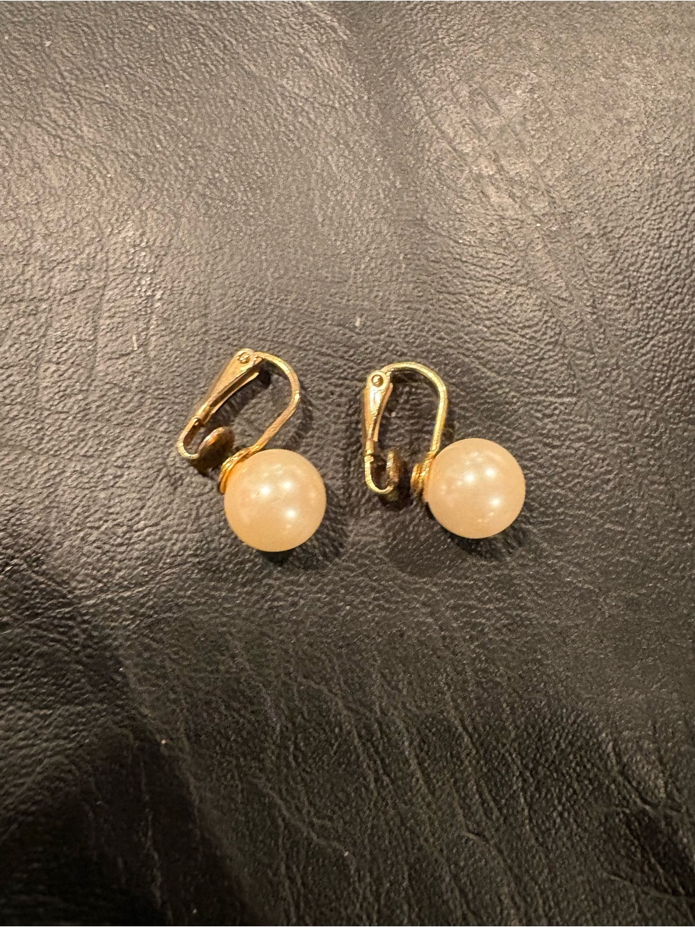 Classic Cream Pearl Clip-On Earrings - Gold Tone